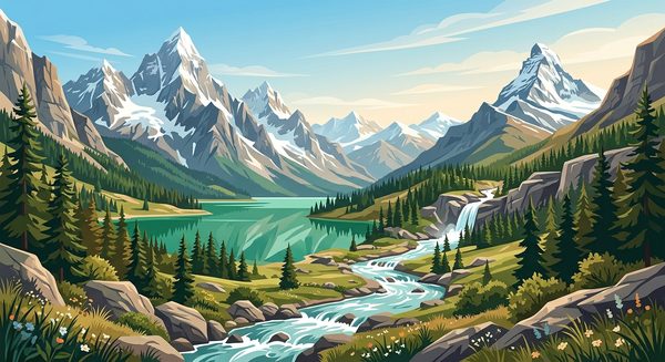 Alpine Peaks and Emerald Waters